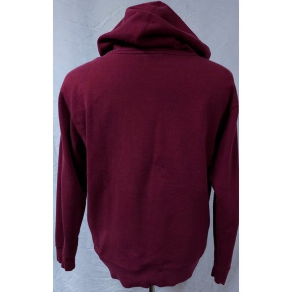 Aeropostale Medium Maroon Red Daytona Beach Heavyweight Spellout Hoodie - Picture 7 of 11